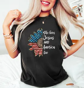 She Loves Jesus and America Too Shirt, 4th of July Faith Shirt, Independence Day Tee For Woman Man Unisex