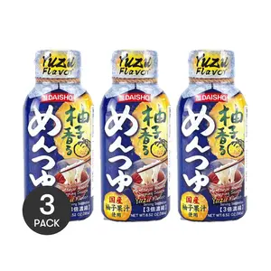 3 Pack DAISHO Yuzu Men Tsuyu 6.52 oz - Concentrated Noodle Soup Base, Udon Soba Dipping Sauce