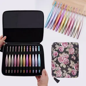 Newest Aluminum Crochet Hook Set with Case Ergonomic Grip Crochet Hooks,Non-Slip Hooks for Arthritic Hands, Perfect Crochet Gift for Women,3mm-10mm