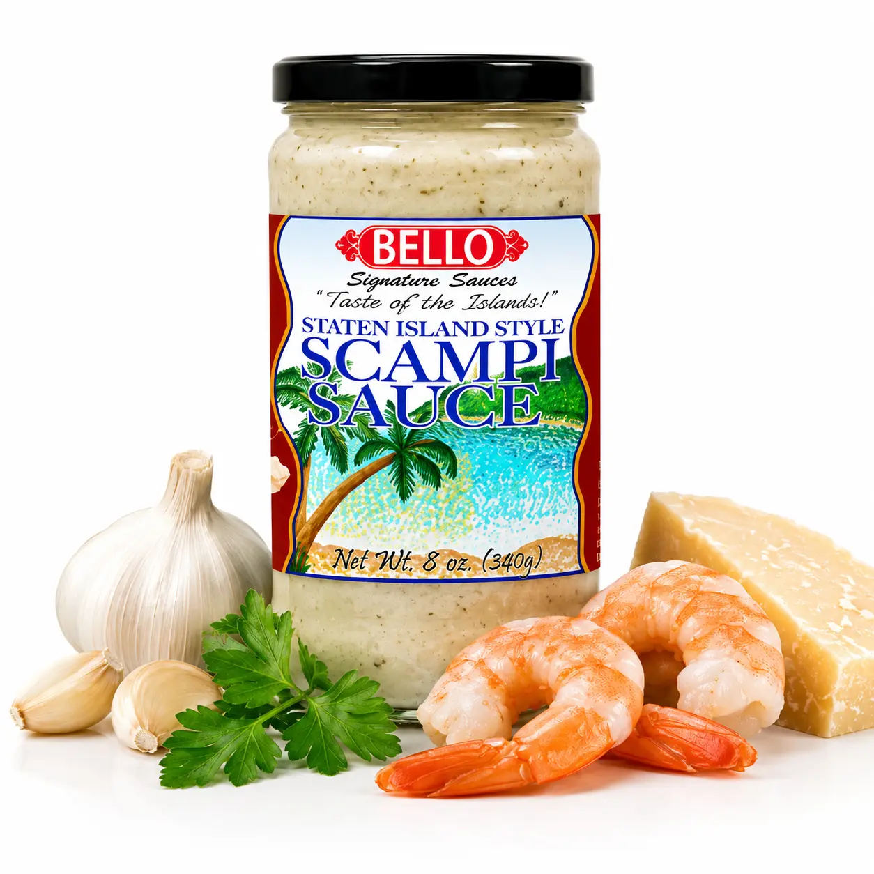 Bello Signature Scampi Sauce – Garlic Butter Seafood Cooking Sauce with Rich Italian-Inspired Flavor – Premium Sauce for Shrimp, Lobster, Seafood Pasta, Fish, Scallops & Gourmet Recipes – Restaurant Style Seafood Sauce for Home Chefs