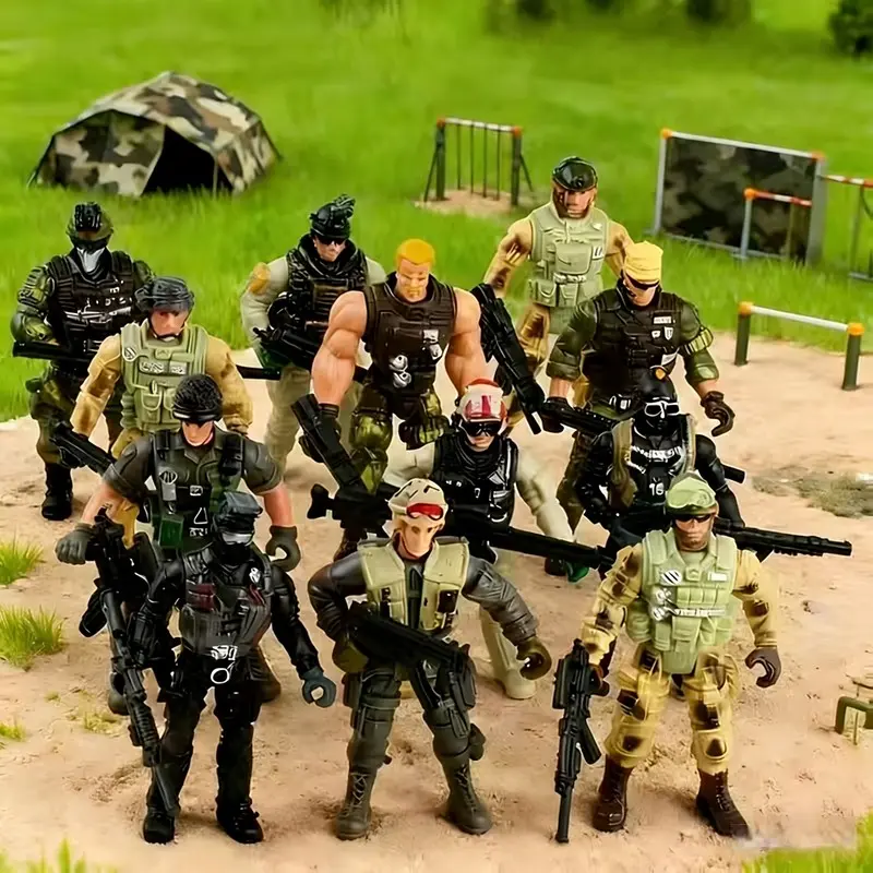 Anti-Terrorist Soldier Model Set, Collectible Set, Collectible Items, New Military Figure 6-Piece Kit, 3.54 Inch Tactical Action Figures, Play Figures, Figurine Sets, Perfect Gift for Military Enthusiasts, Figurines For Collectors