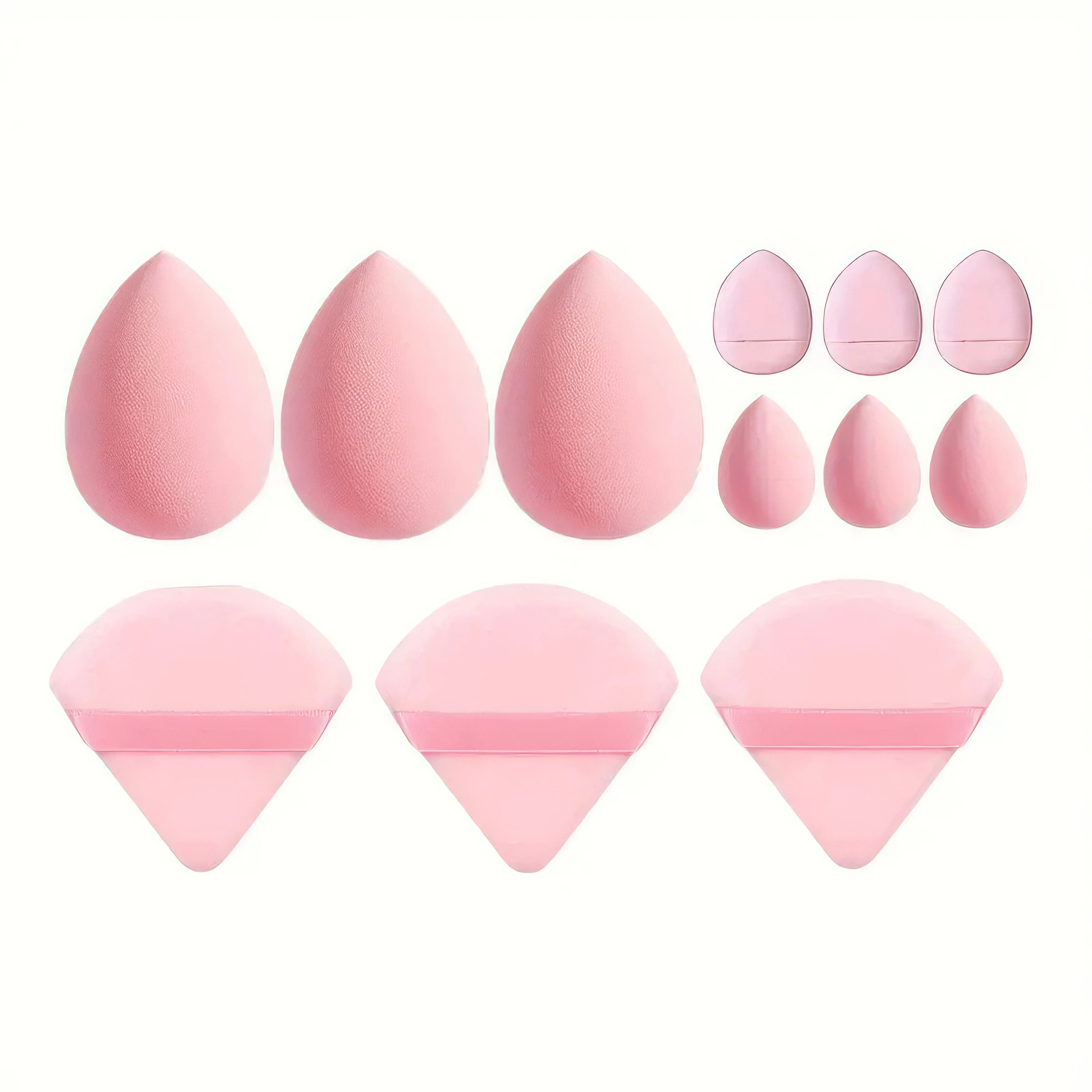 Pink Beauty Blender Collection 12-Pack for Flawless Finish​ – Soft & Bouncy Texture, Expands with Water, Reduces Product Waste, Ideal for Liquid & Cream Makeup