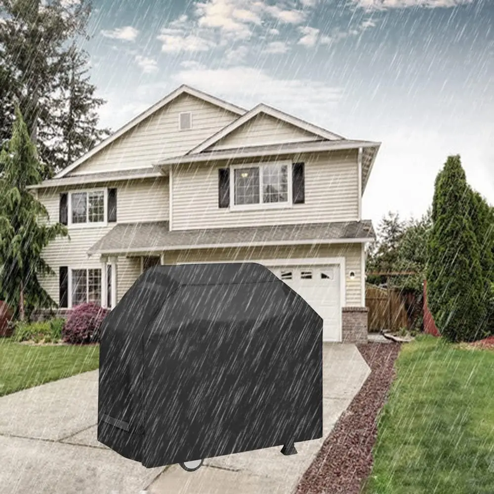 58 In Outdoor BBQ Cover - Waterproof, Rip-Proof, Anti-UV Fabric Dust Cover for Weber, Char-Broil Units, Easy to Install/Remove, All Seasons Protection, Protects from Sun Damage, Keeps Clean for Gardens, Outdoor Cooking Areas