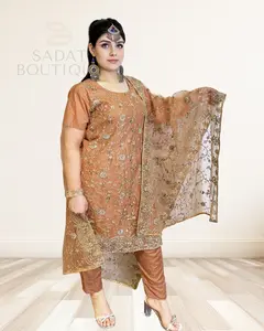 Embellished Copper Net Dress