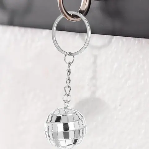 Disco Ball Design Keychain, Aesthetic Keychain, Fashionable Keychain for Women & Men, Trendy All-match & Exquisite Keychain for Birthday Gift, Keychain Jewelry, Car Keychain, Bling Bling Keychains, Keyrings for Keys