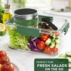 【2-pack】Second generation Salad Jar-(Mason Jar Style), Salad Jar with Side Opening for Lunch,FitnessPortable,Suitable for Home, Outdoor, Travel and Party, Work,FitnessPortable,Keeps Food Fresh ransparent Bowl multi-color option