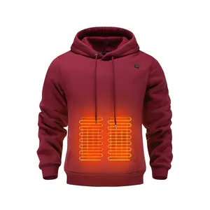 Men's USB Electric Heating Hoodie - 3-Level Temp Control Winter Warm Hooded Sweatshirt
