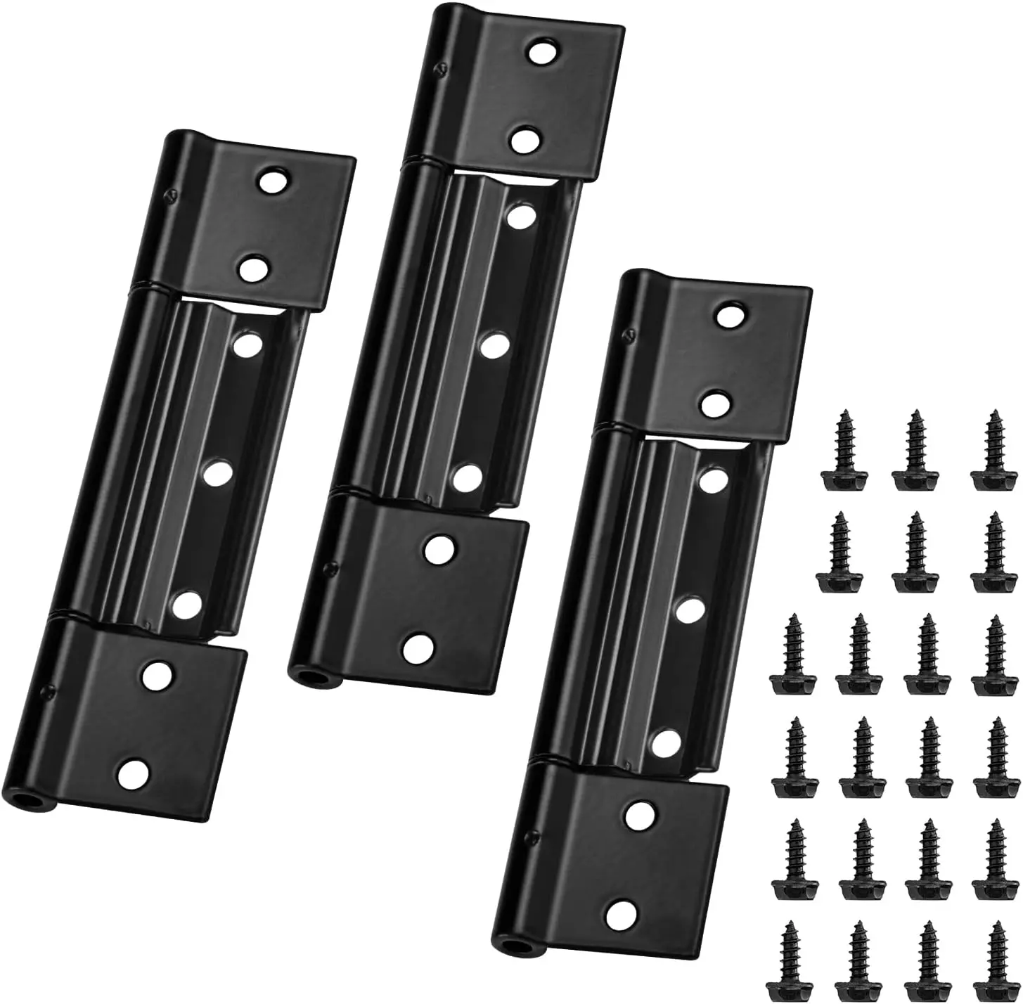 Matte Black 3-Piece Extruded Aluminium Left/Right Storm Door Hinge Replacement Kit - Hinges+Screws, Pre-Lubed, Rust-Free, Easy to Install for Homeowners, Fits Larson & Most Standard Screen Doors
