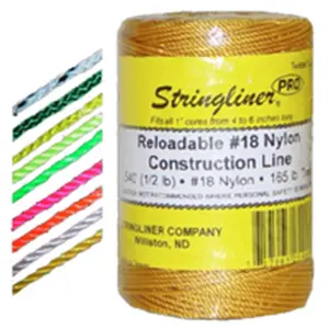 Stringliner By US Tape 35459 Twine 500 Foot Braid Fluorescent Orange