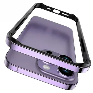 Luxury Silicone Frame Hybird Aluminum Bumper Case For iPhone 14 Plus 13 12 Mini 11 15 Pro Max 14pro XR XS Accessories