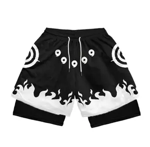 Sage of Six Paths Naruto Performance Shorts Summer Double Layer Beach Pants Fitness Training Pant Sports Swimming Shorts