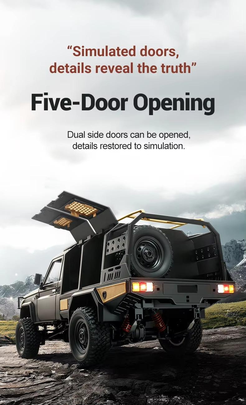 1/12 Scale 4WD RC Crawler, RTR Off-Road Remote Control Car with 2 1200mAh Batteries, Hobby Grade Toy Vehicle, Outdoor Toys for Boys and Girls