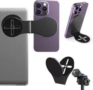 Magnetic Phone Holder for Laptop & Car, Adjustable Tripod Mount Adapter Designed for Magsafe Phone [1/4" Screw/Metal Ring], Modular Work from Home Kit