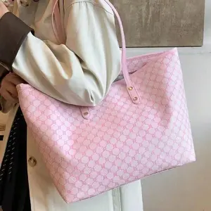 Stylish Versatile Minimalist Luxury Tote Bag with Geometric Print, Laptop Bag, Oversized Bag, Cute High Capacity Handbag  Travel Essentials  School Bag Diaper Bag Perfect Accessory for Students, Professionals, Travelers, New Mothers and Casual Outings