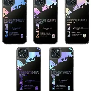 5 Styles RedBull Night Shift Holographic Tough Phone Case, Curious George Design Cover for iPhone 17 Promax & More
