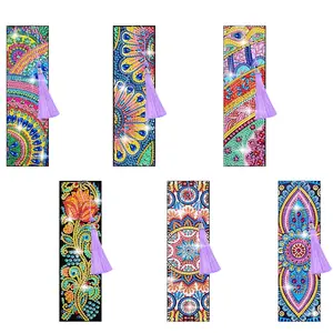 6-piece DIY Diamond Painting Bookmark Kit, Ethnic Style 5D Diamond Art Bookmark Kit, Handmade Bookmark Making Kit, Includes Tool Kit and Bonus Ornament, Suitable for Adults