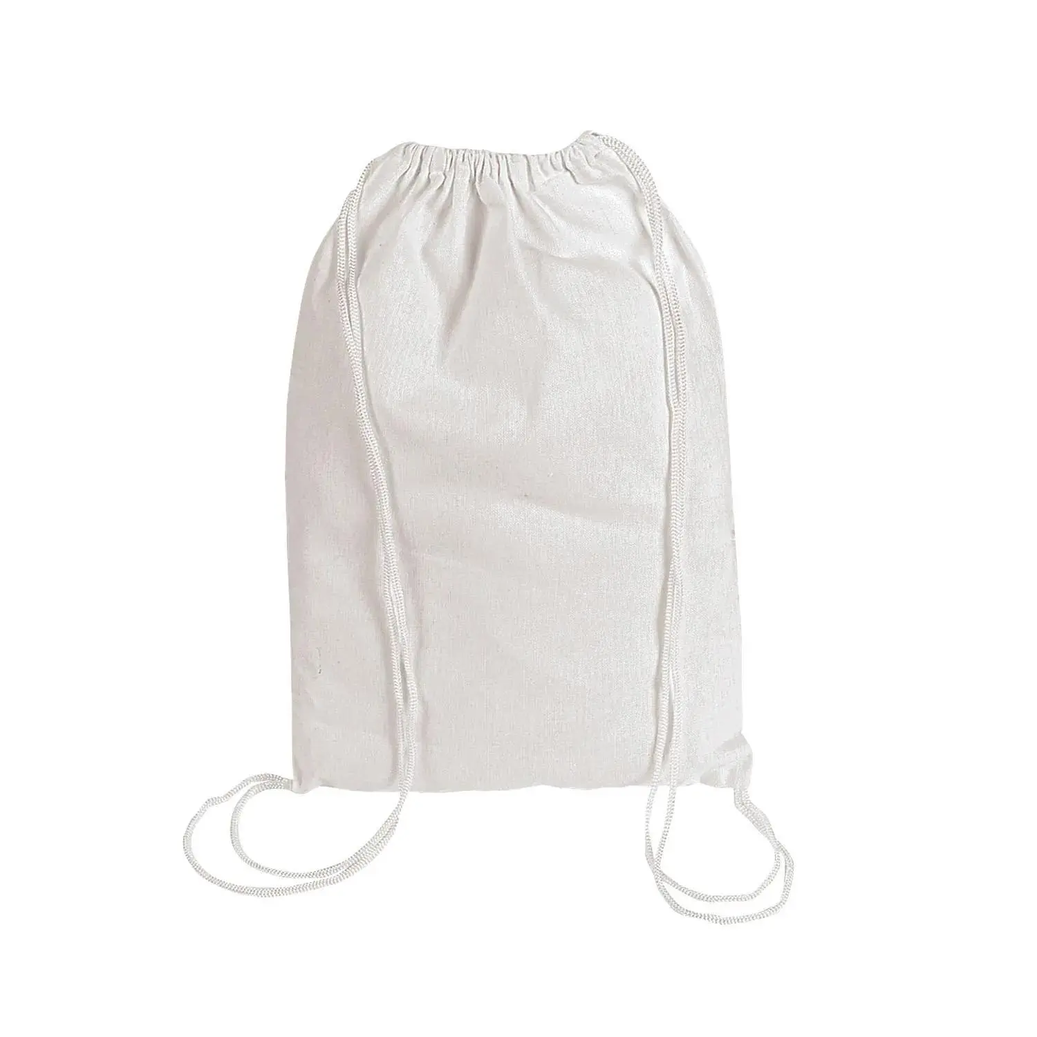 DIY Medium White Canvas Drawstring Bags, 9 1/2" x 14 1/2", Bulk 48 Pcs