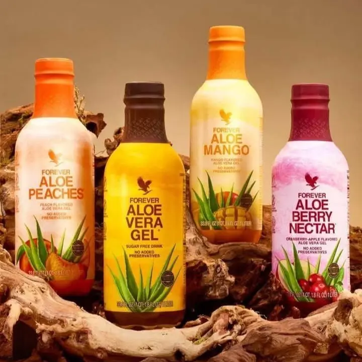 Forever Living Aloe Vera Drinks (Multi-Pack) - Pure Gel, Mango, Peaches & Berry Nectar - Natural Inner Leaf Gel Supplement for Detox, Immunity & Digestion (33.8 Fl Oz / 1L)