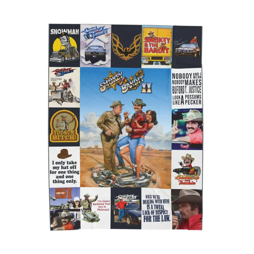 Smokey And The Bandit Movie Blanket, Vintage 70s Film Series Fleece Throw, Retro Cinema Fan Birthday Gift Blanket