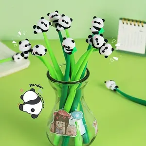 Cute Panda Silicone Gel Pens Set, Unique Pens, Creative Stationery Gifts, Wholesale Pack, High Aesthetic Value, Neutral Ink Pens