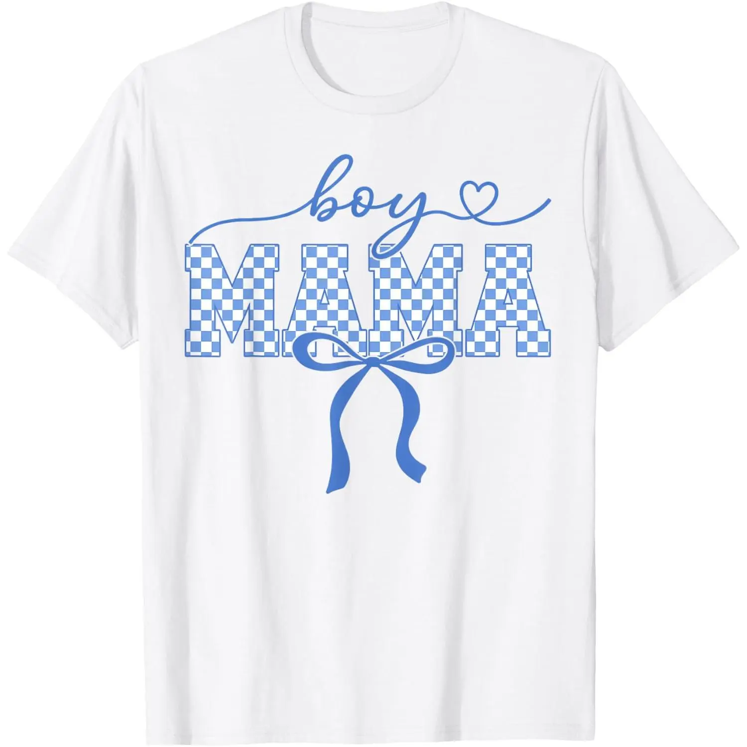 Retro Boy Mama Mother's Day 2026 Checkered Women T-Shirt