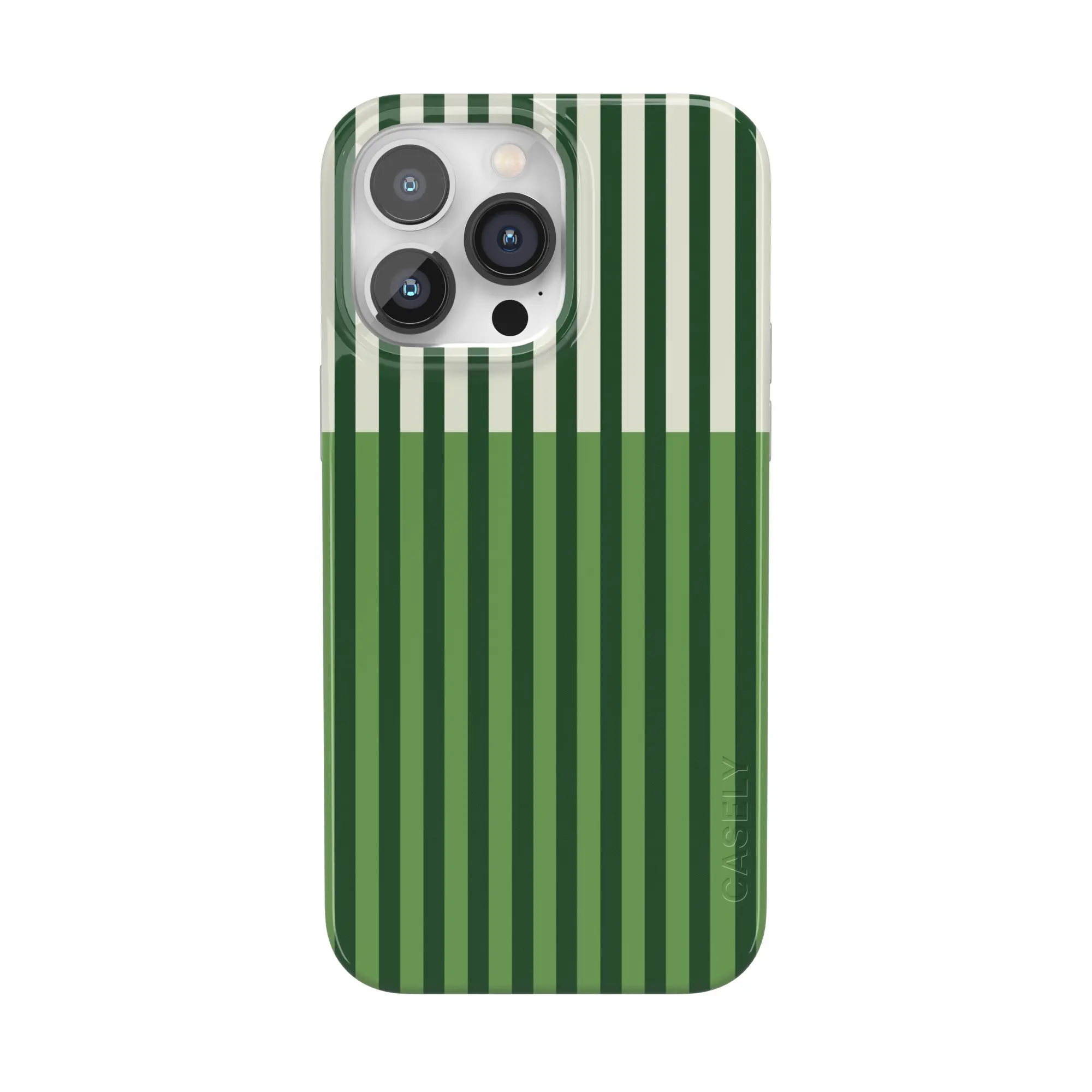 Casely iPhone 14 Pro Case | Clubhouse | Fairway Stripes | Compatible with MagSafe | Classic Ultra Thin Design