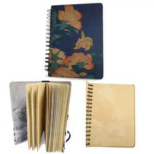 Hokusai Herbaceous Peony & Canary A5 Spiral Notebook –Japanese Art Journal for Writing Sketching & Note-Taking | Wire Bound Journal for Organizing Travel Work | Thick Pages Hardcover Book for School Stationery - for Boys & Girls.