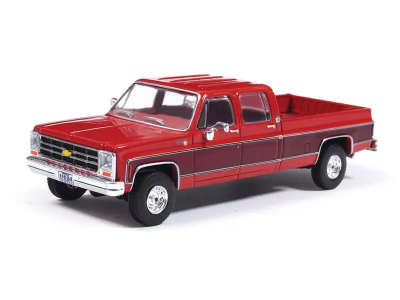 1979 Chevrolet Scottsdale K20 - Carmine Red & Dark Carmine Red Diecast 1:64 Scale Model - IXO America IA64013