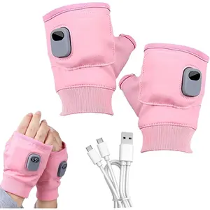 Heated Gloves,Portable Heating Gloves with Digital Display, Smart Thermostatic Heated Fingerless Gloves,Warming for Work Cycling Skiing Outdoor Snow