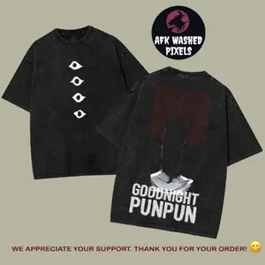 Retro Limited Goodnight Punpun Punpun Punyama Anime Double Printed Lightweight Acid Washed Tee anime lover, anime merch Casual Cotton vintage anime streetwear
