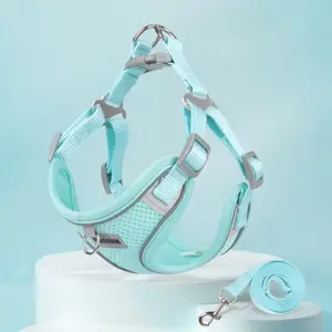 Summer New Pet Harness Vest, Breathable Mesh Dog Chest Strap, Lightweight Reflective No Tangle Leash for Small Dogs, Outdoor Use, Walking Harness