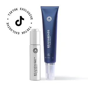 Mend & Shine Haircare Duo. Rejuveniqe Oil + Rejuvabeads Instant Split End Mender. Blend Frizz hair care