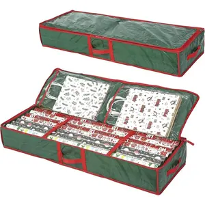 Underbed Gift Wrap Organizer,Gift Wrapping Paper Storage Container,Holds up to 20 Rolls,41"W x 14"D x 5.5"H (Green)