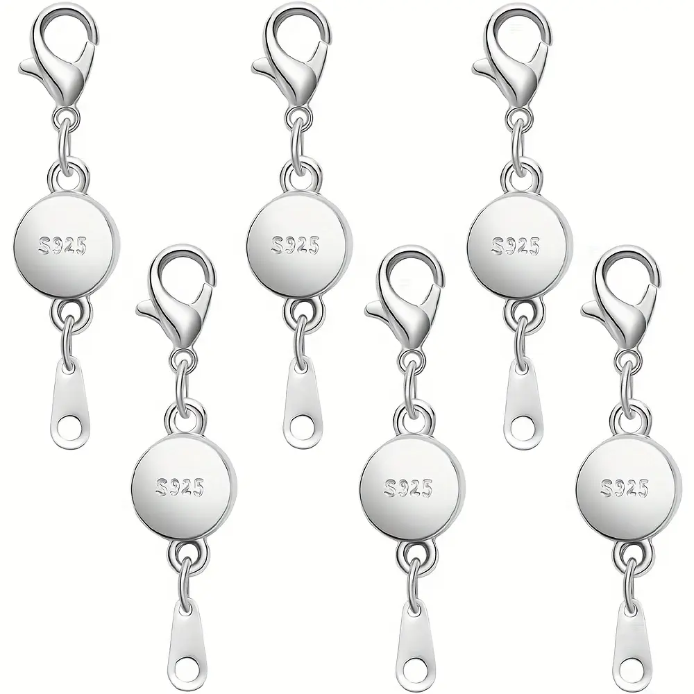 S925 Silver Magnetic Necklace Clasps with Lobster Clasp, Jewelry Clasps for Necklaces, Bracelets