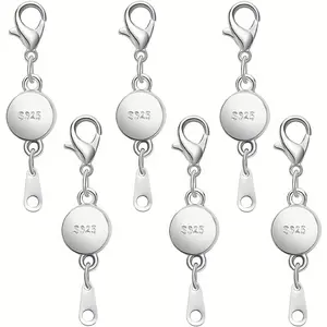 S925 Silver Magnetic Necklace Clasps with Lobster Clasp, Jewelry Clasps for Necklaces, Bracelets