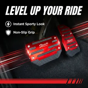 Sporty Car Interior Upgrade: Lightweight Aluminum Alloy Auto Pedal Kit with Anti-Slip Design for Automatic Vehicle 2Pcs Aluminum Alloy Automatic Transmission Car Pedal Set (Including Accelerator Pedal & Brake Pedal)