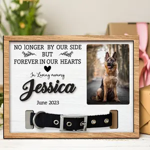 Personalized Dog Memorial Frame with Collar Holder – Custom Pet Memorial Sign, Pet Loss Gift, Dog Remembrance Keepsake