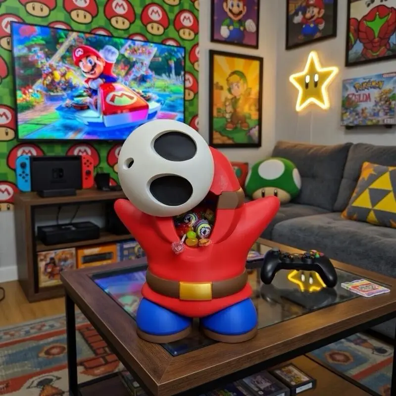 Shy Guy Stash Box - 3D-Printed figure with Hidden Compartment for Storage - Durable & Vividly Colored Collectable