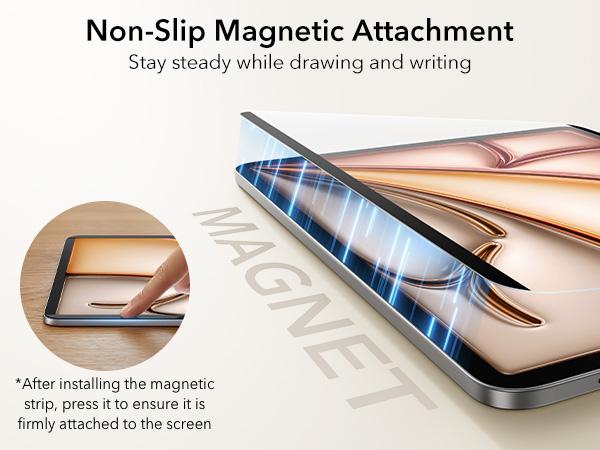 ESR Removable Magnetic Paper-Feel Screen Protector for iPad A16/10, iPad Air 11/13-inch&iPad Pro 11/12.9/13, Anti-Glare, Reusable, Write & Draw Like on Paper, Works with Tempered Glass