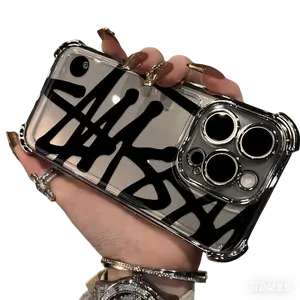 Trendy Hip-Hop Street Style Phone Case for iPhone 17/16/15/14/13/12/11 Pro Max/Plus,Featuring a Transparent Soft Back Cover That Is Anti-Fall. Fashion