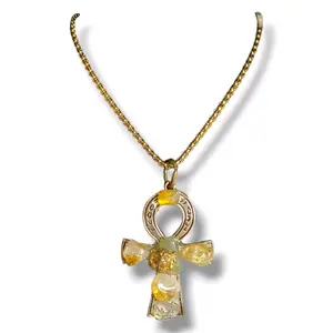Ankh With Citrine  n prenite