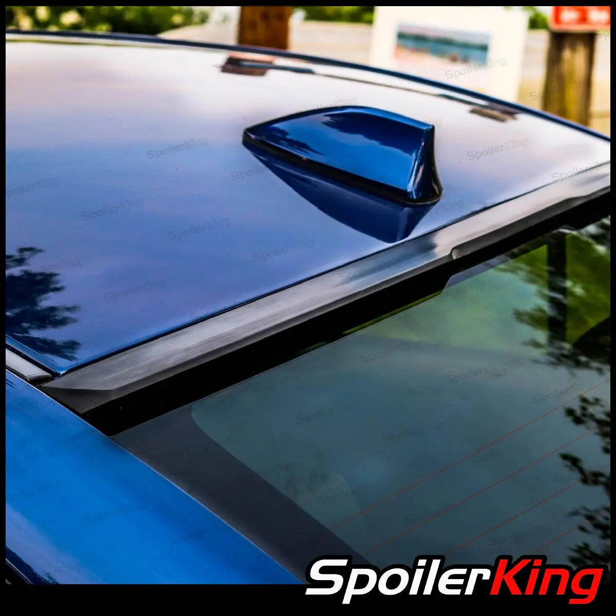 Spoiler King Car Rear Spoiler for Subaru WRX STI 2015-2021, Aerodynamic Rear Window Roof Design with 2 3/8" x 7/8" Center Cut, Self-Adhesive Aesthetic Flare (818RC)