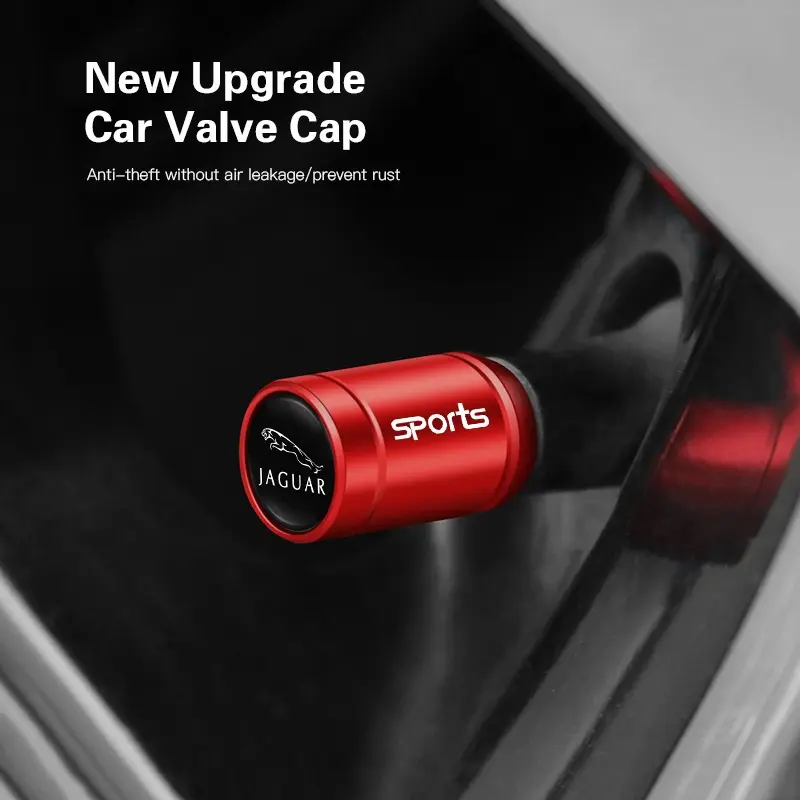 4pcs Zinc Alloy Car Wheel Tire Valve Caps Tyre Rim Stem Covers For Jaguar F-Pace F-Type XF XJ XE I-Pace E-Pace XEL XFL S-Type XFR XKR X-Type