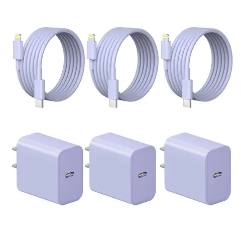 [MFi Certified] 20W Type C Fast Charging Block with 6FT USB C to Lightning Cable Compatible for iPhone 14/13/12/11 Pro Max/Xs Max/XR/X,iPad Purple for Electronic Smartphone and Cellphone