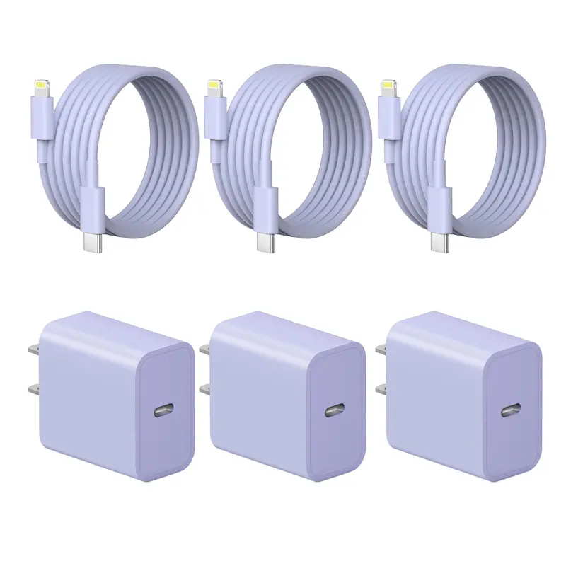 [MFi Certified] 20W Type C Fast Charging Block with 6FT USB C to Lightning Cable Compatible for iPhone 14/13/12/11 Pro Max/Xs Max/XR/X,iPad Purple for Electronic Smartphone and Cellphone