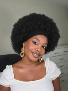 Natural Short Afro Kinky Curly Wigs, Glueless Synthetic Hair, Fluffy & Bouncy Design, Perfect for Daily Use & Parties, Natural Looking Wig