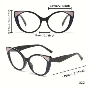 Women's Vintage Cat-Eye Reading Glasses Clear Transparent with Magnification Options +1.0 to +4.0 Photochromic Lenses for Indoor & Outdoor Use 54mm/2.13inch 18mm/0.71inch 145mm/5.71inch