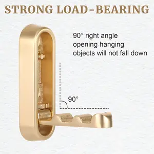 Invisible folding hook for hat holder for wall-mounted display on the wall at the entrance door, shoe cabinet, wardrobe. No drilling required for hanging clothes. Single hook.