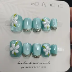 Press-On Nails with Adhesive Tabs for Easy Application and Removal, Reusable and Gentle on Nails, Ideal for Beginners or Short-Term Wear