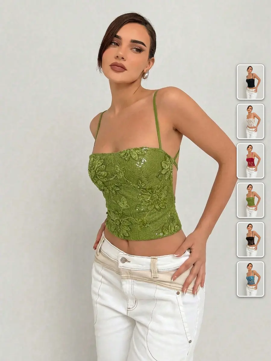 Halter Lace Tank Top Backless Design Date Night Summer Outfit